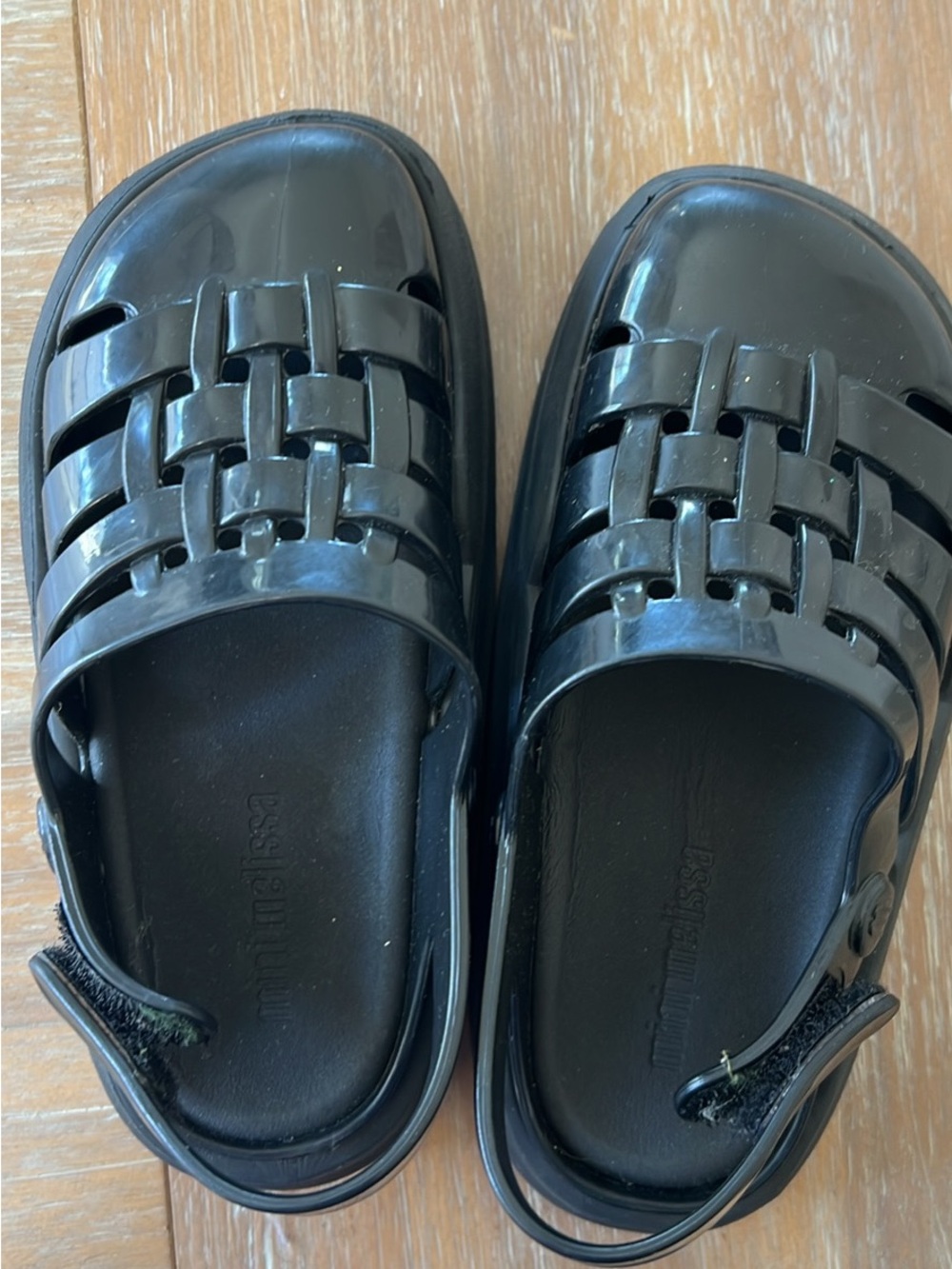 Mini Melissa 10toddker kids Black Jelly Fisherman Sandals